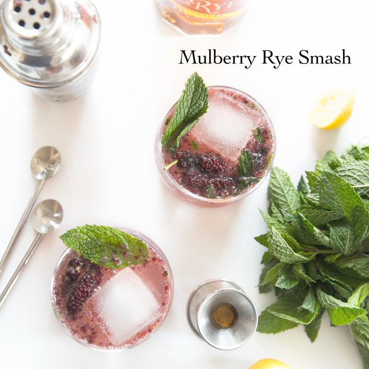 Mulberry Rye Smash @JuliesKitchen
