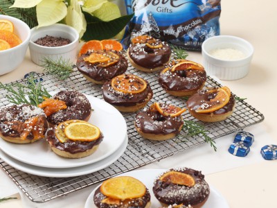 2245Recipe: Baked Donuts with Dove Chocolate Glaze and Candied Citrus